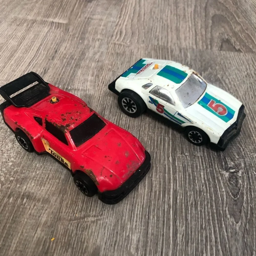 Vintage Lot Of 4 Tonka Toy Cars Paramedic Clutch Popper Pressed Steel Truck READ